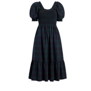 NWOT tags Hill house Louisa nap dress in black watch tartan size small